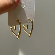 Hollow Heart-Shaped Stud Earrings