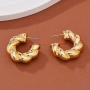 Twisted C-Shaped Hoop Earring