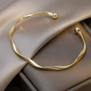 Minimalist Twisted Adjustable Bangle