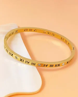 Gold-Plated Roman Numeral Bracelet