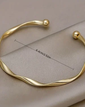 Minimalist Twisted Adjustable Bangle