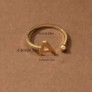 Chic Cuff Letter Ring – Customizable Alphabet Design