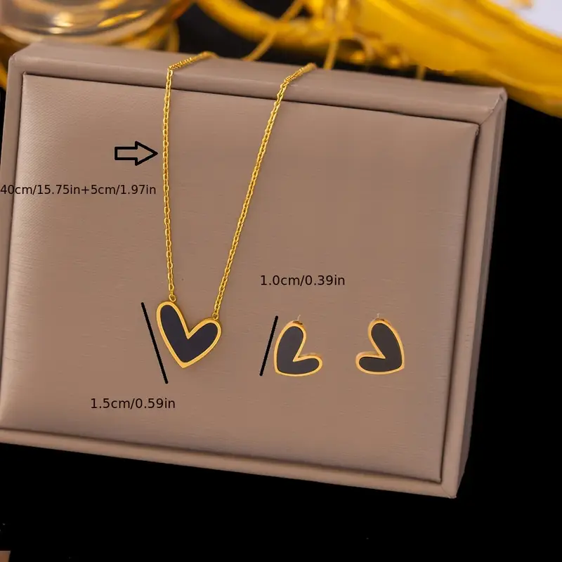 3-Piece Heart Shell Jewelry Set