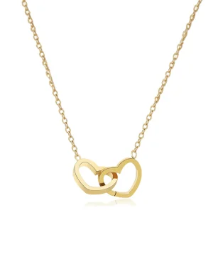 Double Heart Pendant Necklace