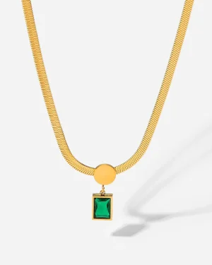 Green Square Necklace