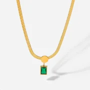 Green Square Necklace