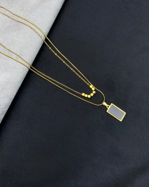 Gold Double Sided Pendant Necklace