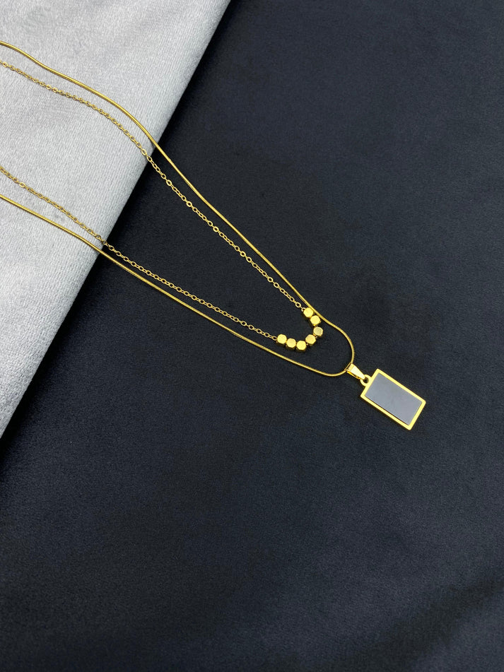 Gold Double Sided Pendant Necklace