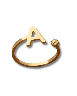 Chic Cuff Letter Ring – Customizable Alphabet Design