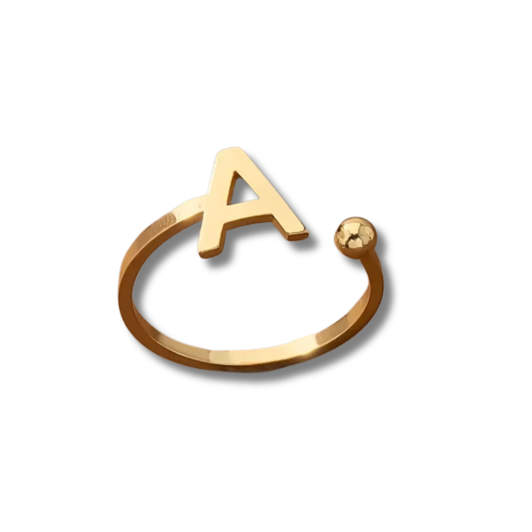 Chic Cuff Letter Ring – Customizable Alphabet Design