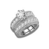 2 Pcs Exquisite Ring Set – Shiny Zirconia Elegance