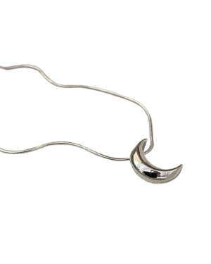 Alloy Crescent Moon Pendant Necklace