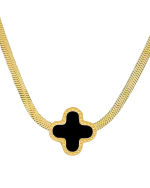 Black Van Cleef Gold Snake Chain Necklace