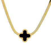 Black Van Cleef Gold Snake Chain Necklace