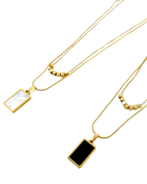 Gold Double Sided Pendant Necklace