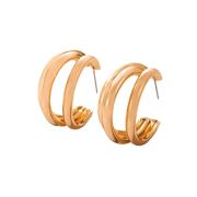 Gold Tri Hoop Earrings