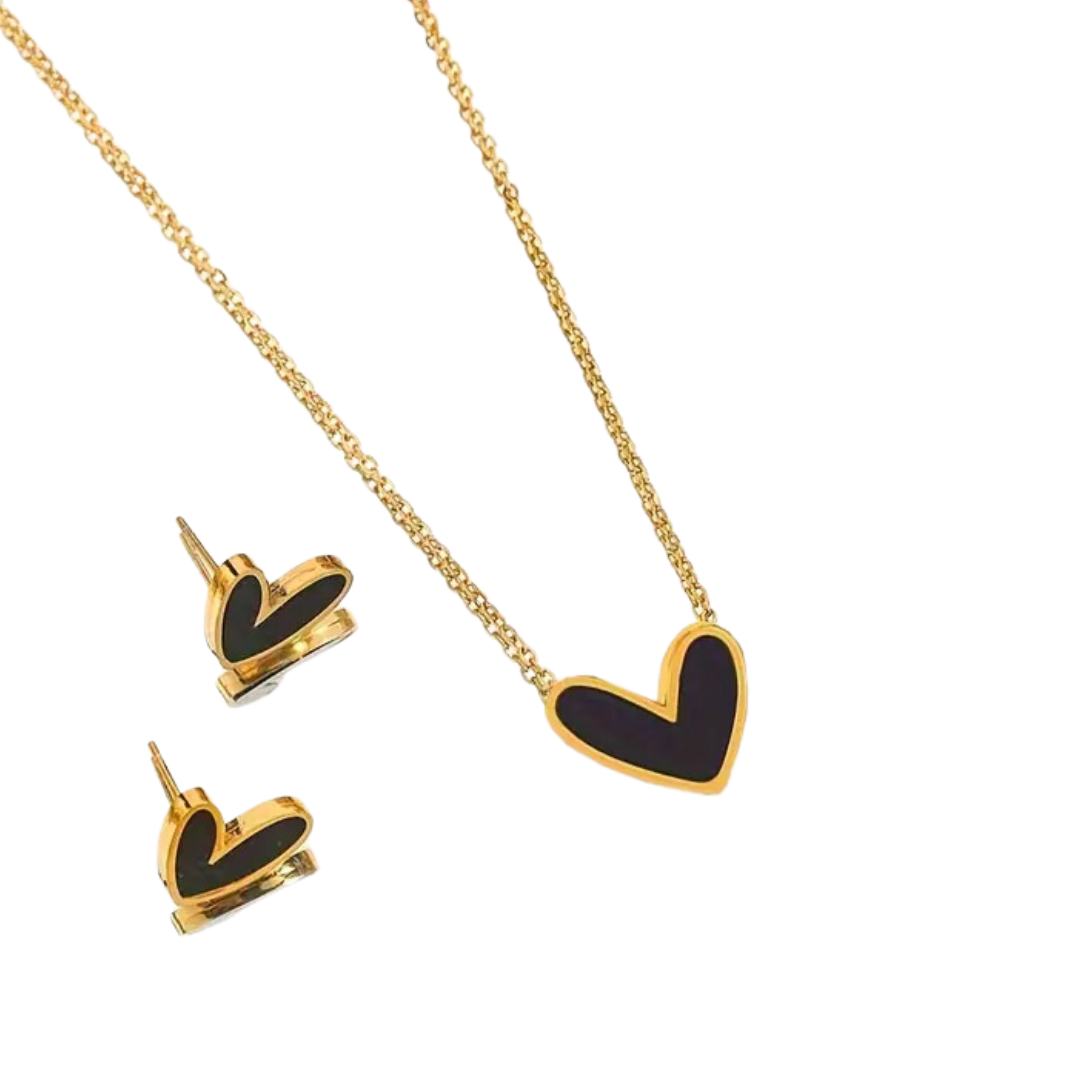 3-Piece Heart Shell Jewelry Set