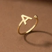 Chic Cuff Letter Ring – Customizable Alphabet Design