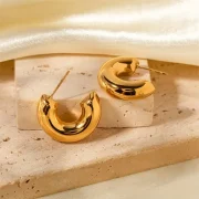 C-Shaped Hollow Hoop Earrings