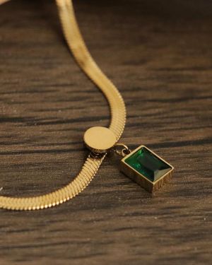 Green Square Necklace