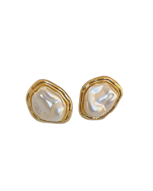 Faux Pearl Stud Earrings