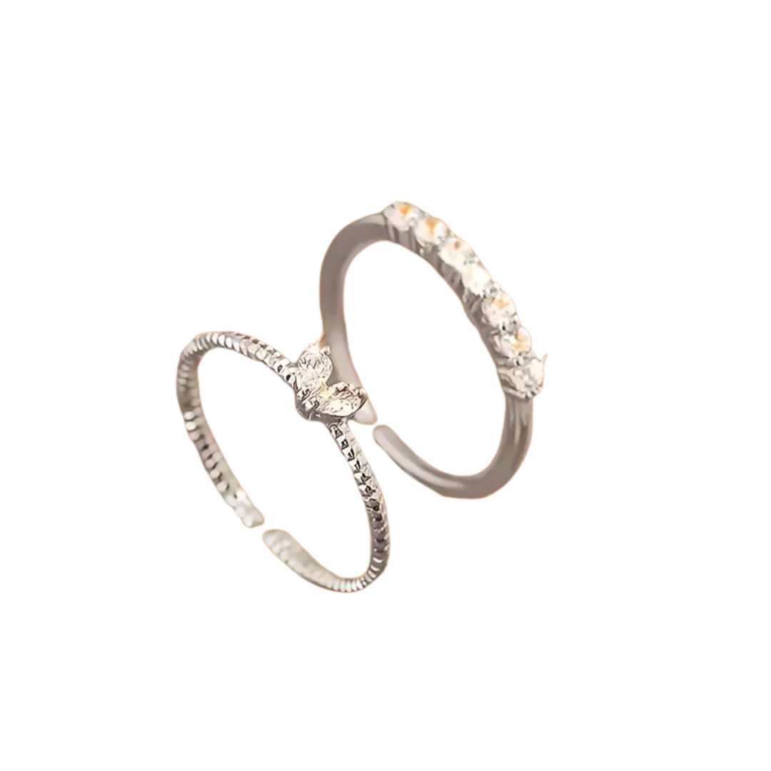 Y2K Adjustable Open Ring Set