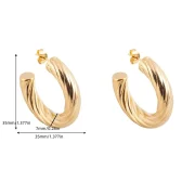 Twisted C-Shape Stud Earrings