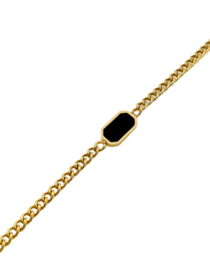 Premium Finish Black Rectangular Chain Bracelet