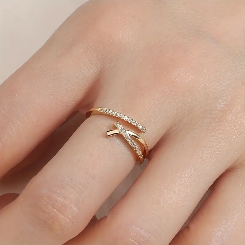 Exquisite Zirconia Cuff Ring