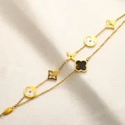 Double Chain Clover Bracelet