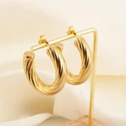 Twisted C-Shape Stud Earrings