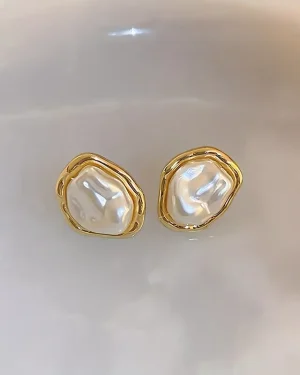 Faux Pearl Stud Earrings