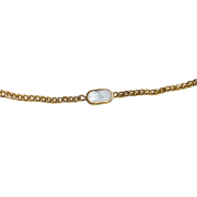 Premium Finish Pearl White Rectangular Chain Bracelet