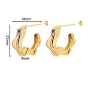 Trendy C-Shaped Gold Earrings