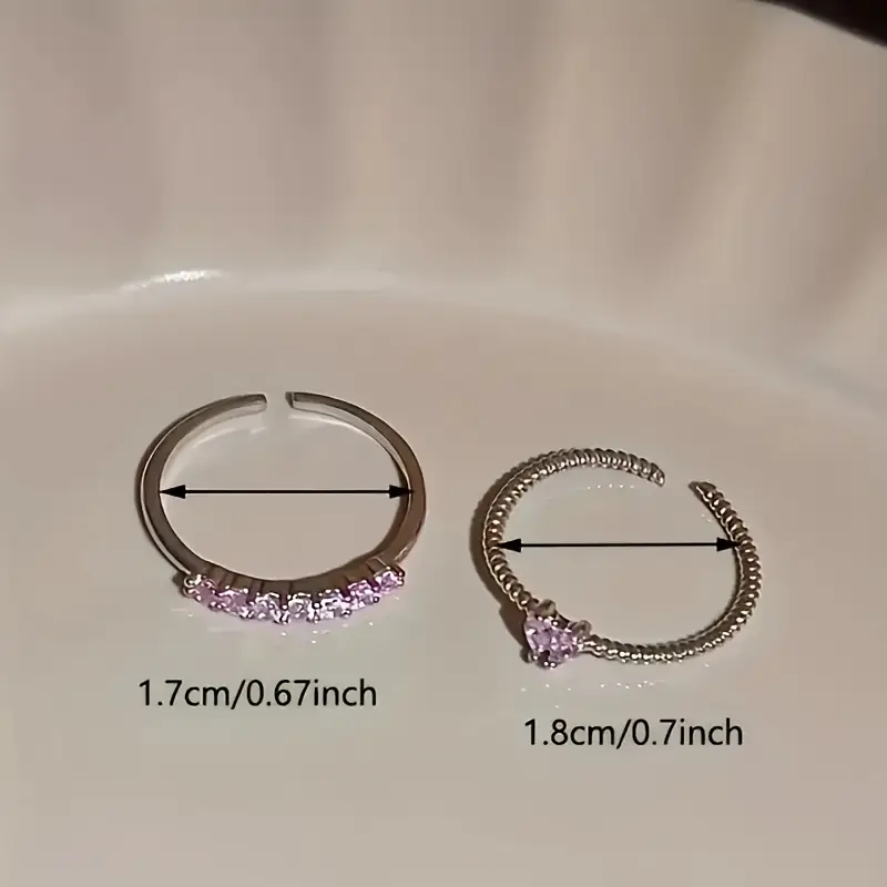 Y2K Adjustable Open Ring Set