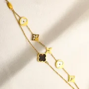 Double Chain Clover Bracelet