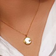 Half Moon Pendant Necklace – Stars & Celestial Design