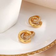 Luxury Diamond & Pearl Hoop Earrings
